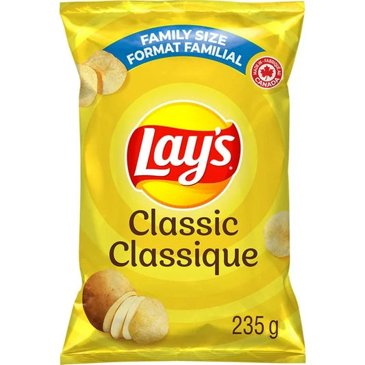 3X Lay's Classic Potato Chips, 235g - From Canada