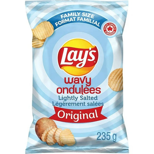 3X Wavy Lay's Lightly Salted potato chips, 235g - From Canada