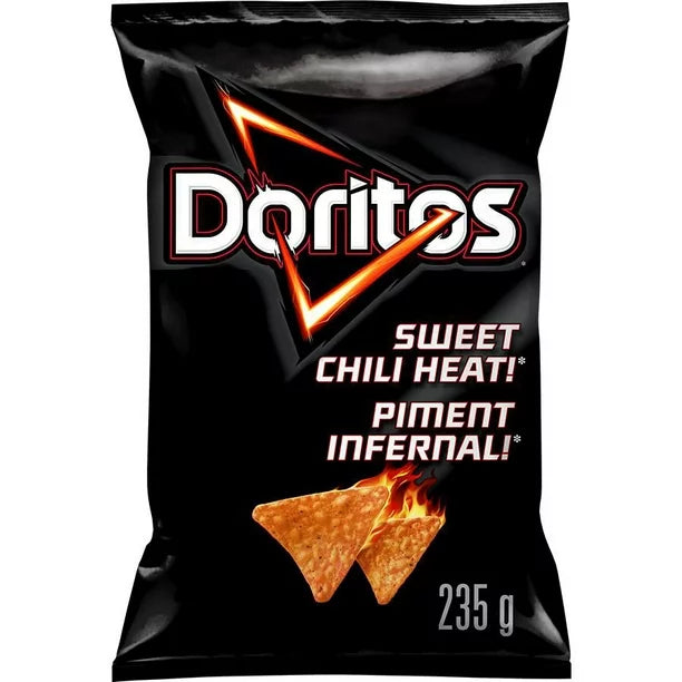 3X Doritos Sweet Chili Heat! flavoured tortilla chips, 235g - From Canada