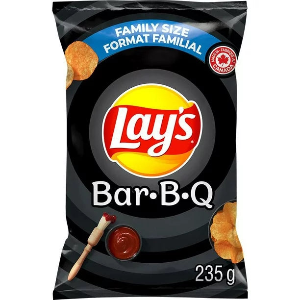 3X Lay's Bar-B-Q flavoured potato chips, 235g - From Canada