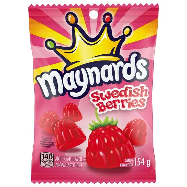 Maynards Swedish Berries Gummy Candy Sweet Treats 154g Bag Fresh From Canada