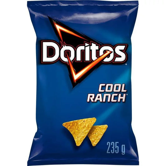 3X Doritos Cool Ranch flavoured tortilla chips, 235g - From Canada