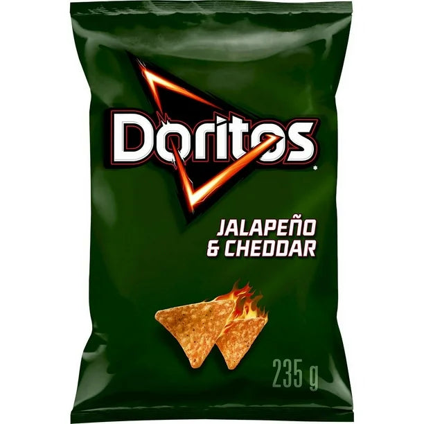 3X Doritos Jalapeño & Cheddar flavoured tortilla chips, 235g- From Canada