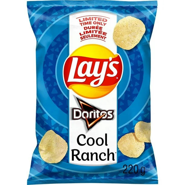 3X Lay´s Cool Ranch Flavoured Potato Chips, 220 g. - From Canada