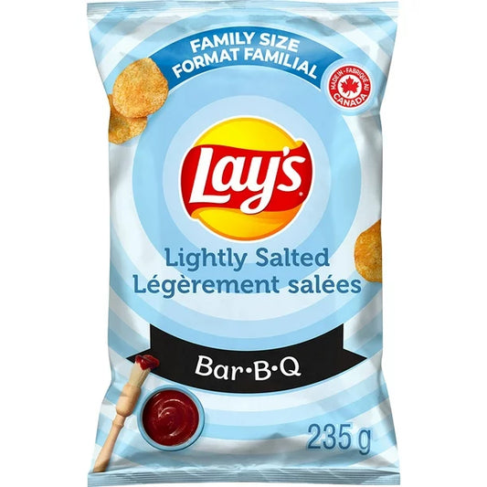 3X Lay's Lightly Salted Bar-B-Q Flavoured Chips, 235g - Canada