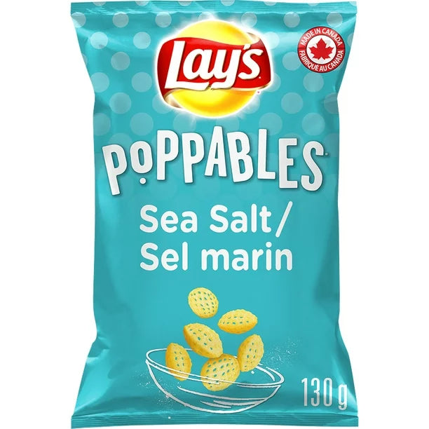 3X Lay’s Poppables Sea Salt flavoured potato snacks, 130g - From Canada