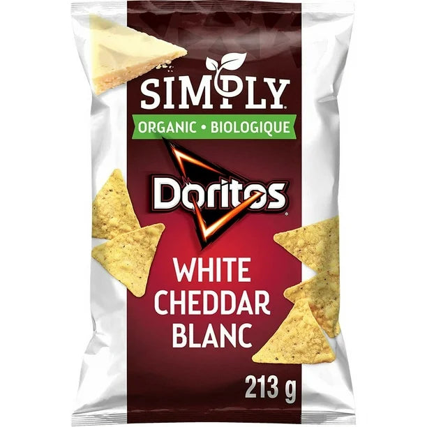 3X Simply DORITOS White Cheddar Flavoured Tortilla Chips, 213g - From Canada