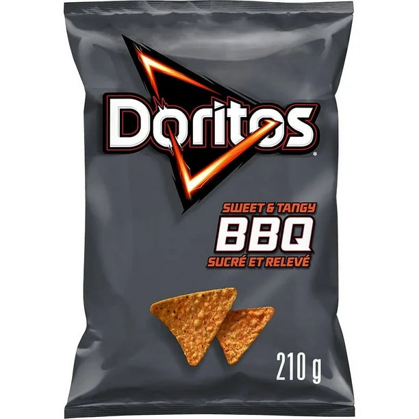 3X Doritos Sweet & Tangy BBQ Tortilla Chips, 210g- From Canada