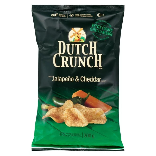 2X Old Dutch Dutch Crunch Jalapeno & Cheddar Kettle Chips, 200G - From Canada