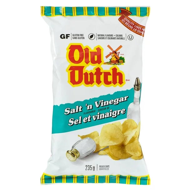 2X Old Dutch Salt & Vinegar Potato Chips, OD Salt & Vinegar 235g- From Canada