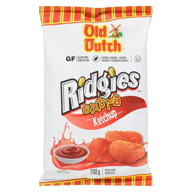 2X Old Dutch Ridgies Extra Ketchup, 200G - From Canada