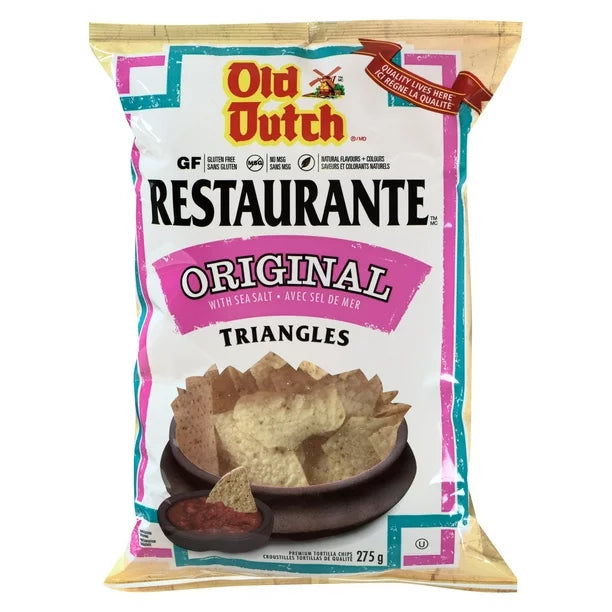 2X Old Dutch Restaurante Original Tortilla Corn Chips, 275G - From Canada