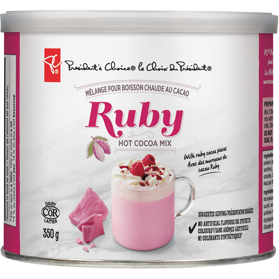 1 x PRESIDENT'S CHOICE Ruby Hot Cocoa Mix 350g / 12.3oz - FRESH from Canada