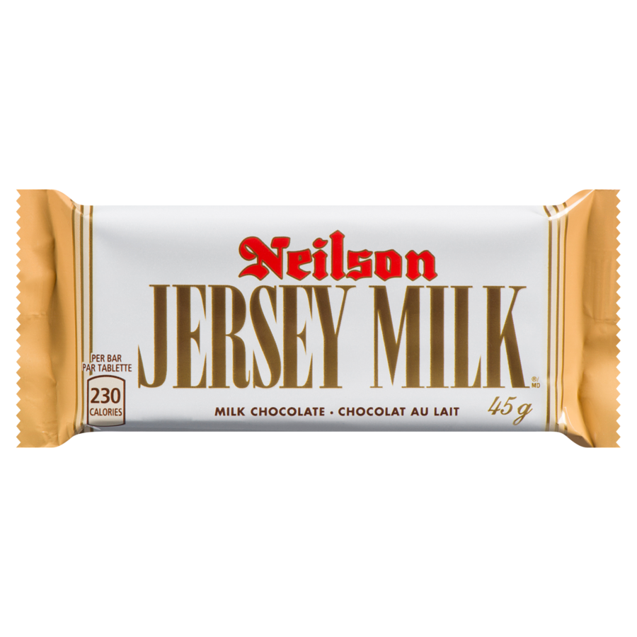 Jersey Milk Chocolate Candy Bar by Neilson 45g Each 10 Bars From Canada