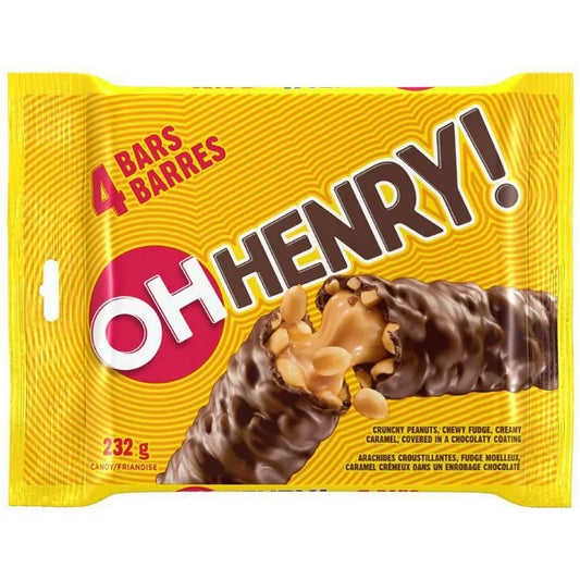 Oh Henry Chocolate Candy Bars 58g Each 2x4 (8 Full Size Bars)