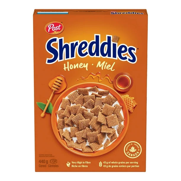 Post Original Honey Shreddies Cereal 2 x 440g Each Canada FRESH & DELICIOUS!