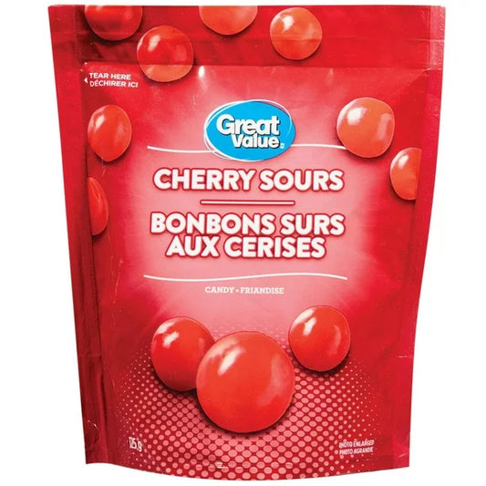 Great Value Cherry Sours Candy 125g/4.4 oz. - Imported From Canada