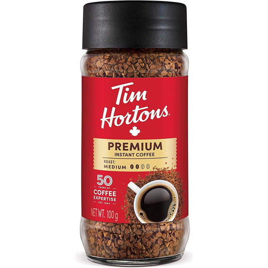 Tim Hortons Medium Roast Instant Coffee 100% Colombian 100g Jar - From Canada