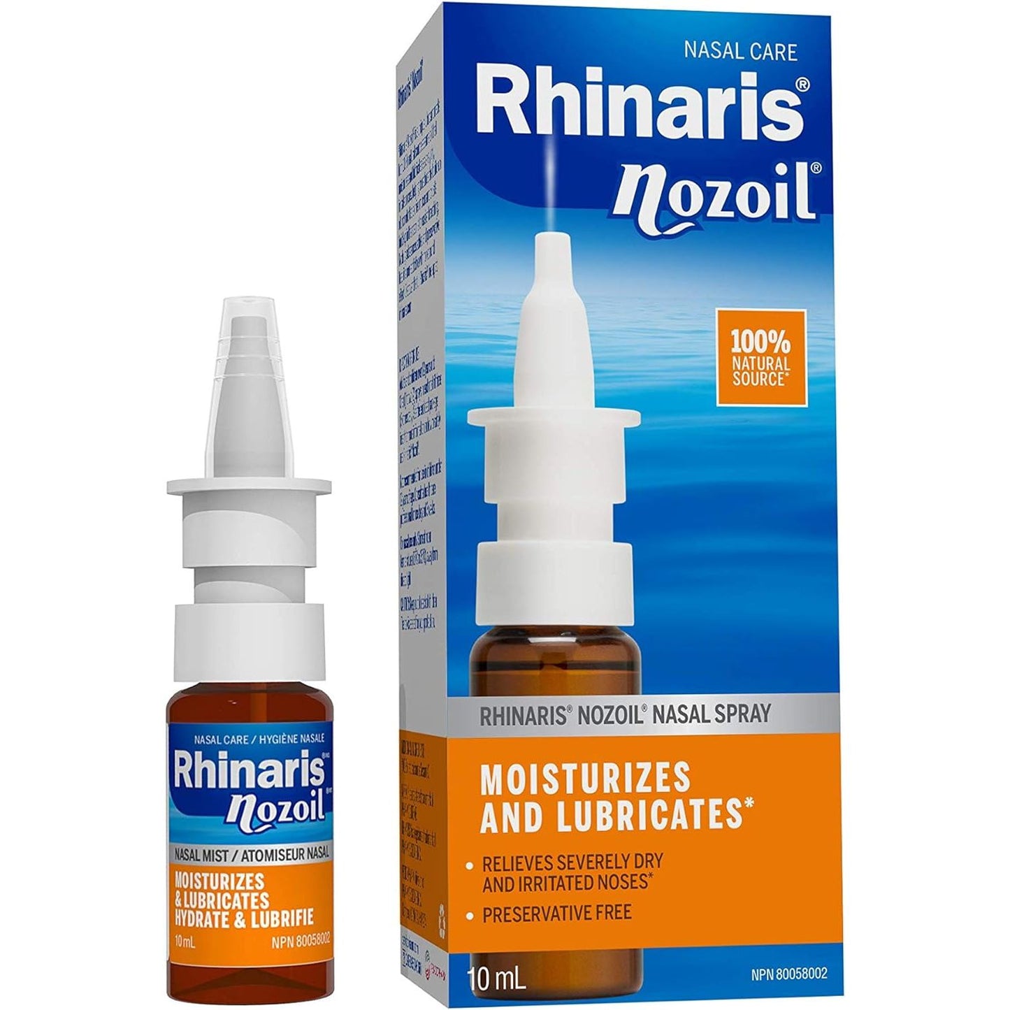 2X Rhinaris Nozoil Nasal Spray Moisturizes & Lubricates 10ml each Free Shipping