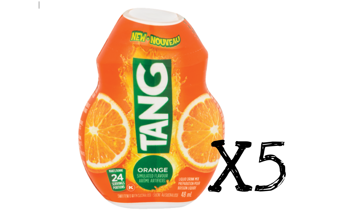 5X Tang Orange Simulated Liquid Drink Mix 24 Servings Bottles New - From Canada