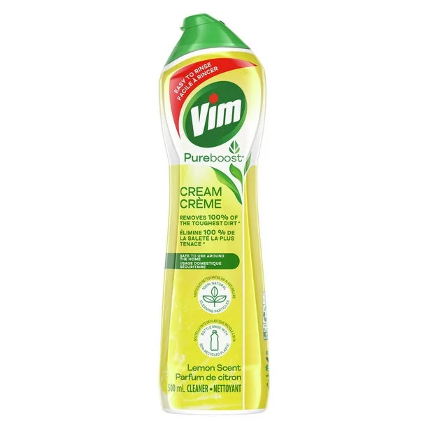 1 Vim PureBoost Lemon Scent Cream Cleaner 500ml Dirt Remover From Canada