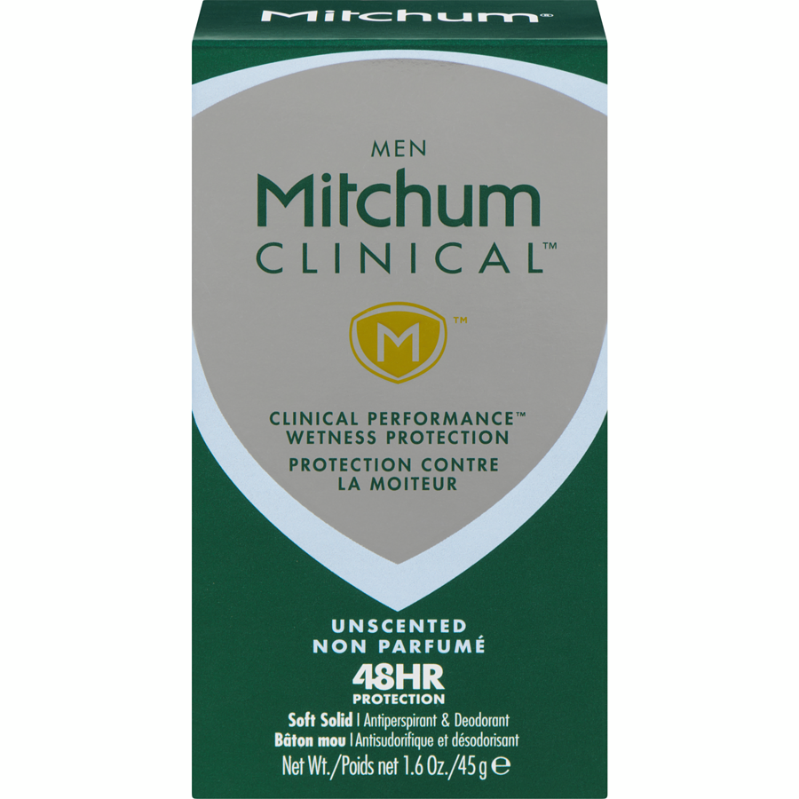 4X Mitchum Men Clinical Unscented Soft Solid Antiperspirant Deodorant 1.6oz New