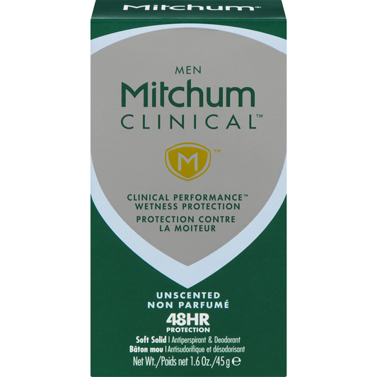 4X Mitchum Men Clinical Unscented Soft Solid Antiperspirant Deodorant 1.6oz New