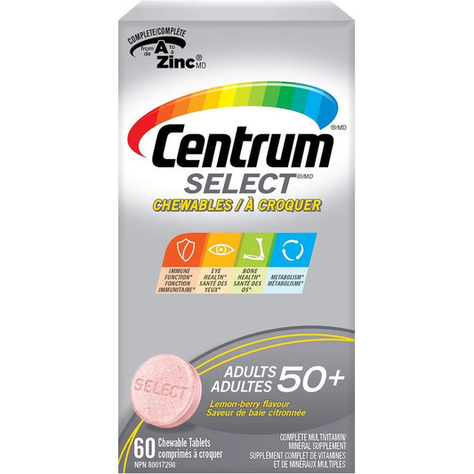 6x Centrum Select WOMEN/MEN 50+ Multivitamin 60 Chewable Tablets