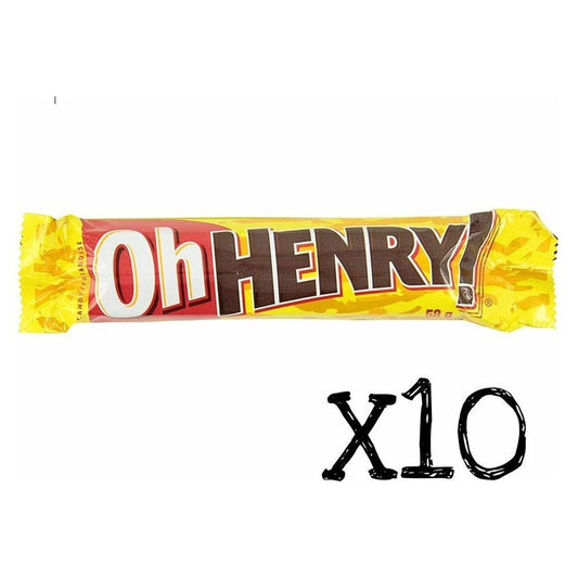 10x OH HENRY Chocolatey Full Size Chewy Crunchy Candy Bar 58 g Fresh From Canada