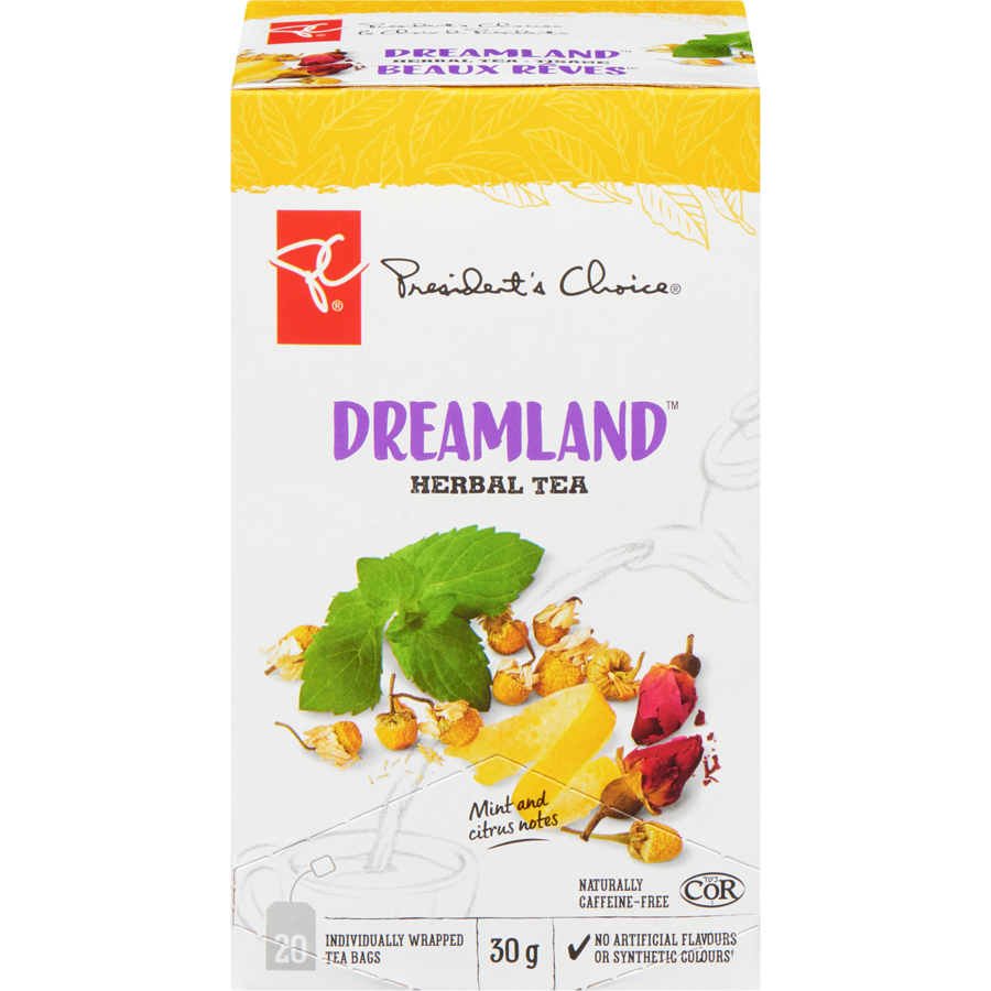 3 Boxes President's Choice Dreamland Herbal Tea 20ct, 30g Fresh From Canada