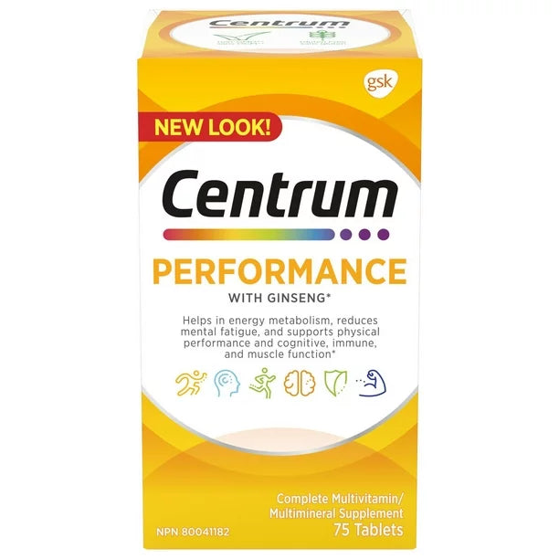 Centrum Performance Men Women Multivitamins Ginseng 75 Tablets 2-Pack Canada