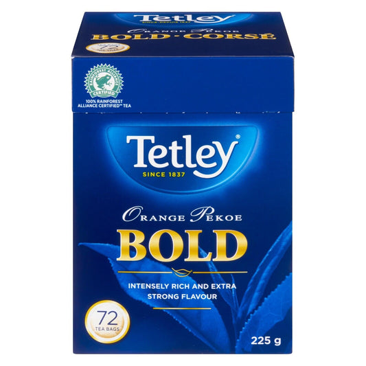 Tetley Tea Orange Pekoe Bold 72 Tea Bags - Fresh from Canada