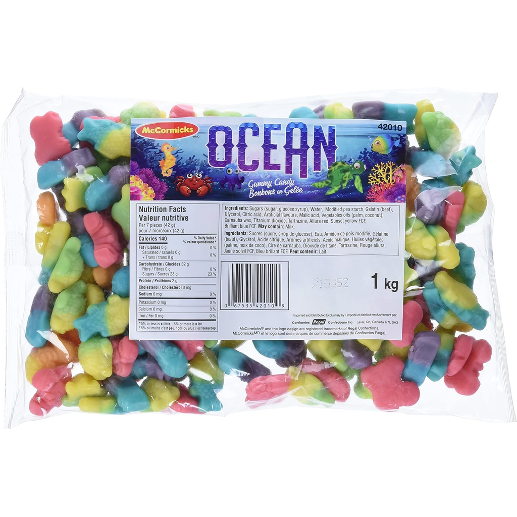 McCormicks Ocean Gummies, Bulk Candy, 1kg/35.3 oz., Bag, {Imported from Canada}