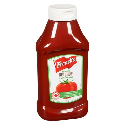 French's 100% Canadian Tomato Ketchup, 1L/33.8 fl.oz., Imported from Canada