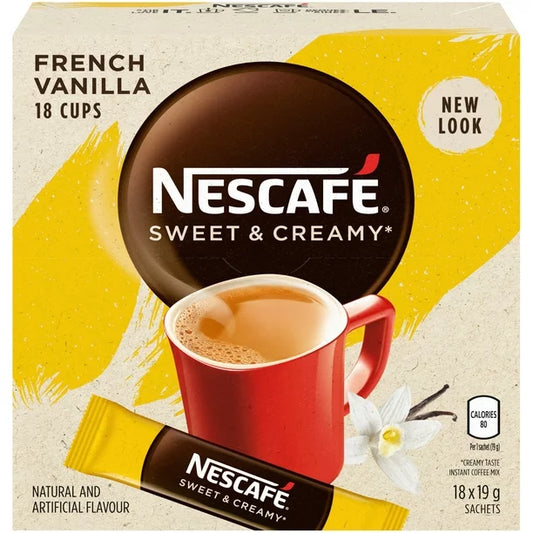 NESCAFÉ Sweet and Creamy French Vanilla Instant Coffee Mix 18 x 19g -From Canada