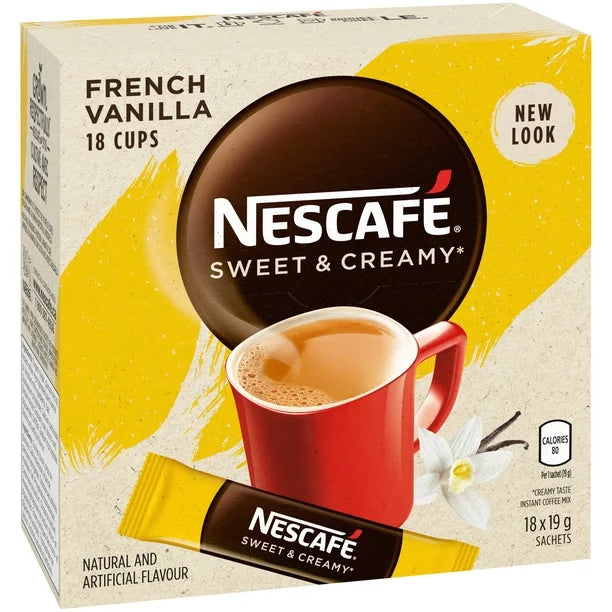 NESCAFÉ Sweet and Creamy French Vanilla Instant Coffee Mix 18 x 19g -From Canada