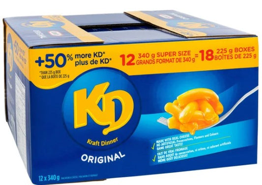 Kraft Dinner Original Macaroni and Cheese, 12 x 340 g