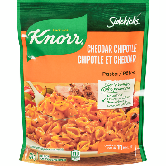 2X Knorr Sidekicks Cheddar Chipotle Pasta Side Dish 124g Canadian FRESH