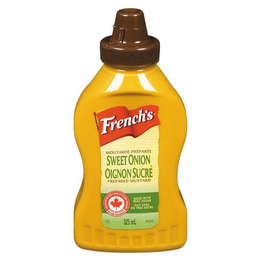 2 Bottles of French's Sweet Onion Prepared Mustard 325ml Each - From Canada